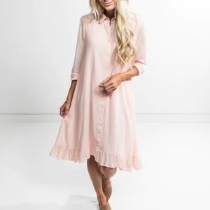 Stevie Hender Cotton Gauzy Button Front Maxi Dress